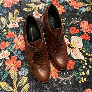 Tommy Hilfiger Oxford Lace Up Leather Booties Size 10 Womens
